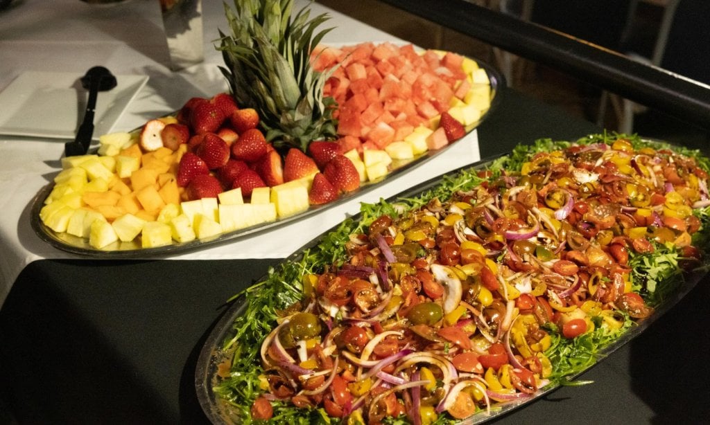 Special Events Gallery - two platters of food. one of fruit and the other of veggies
